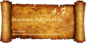 Auerbach Fábián névjegykártya